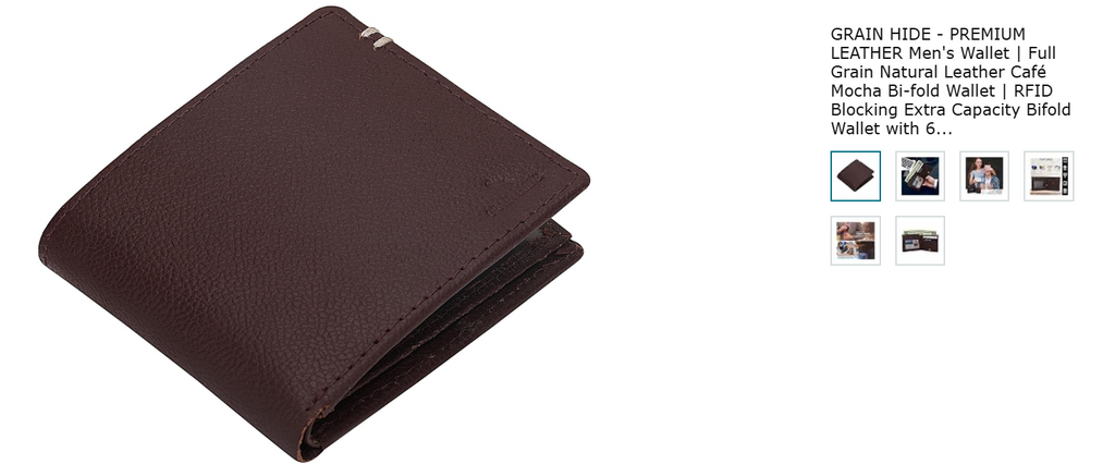 Men's Wallet | Full Grain Natural Leather Café Mocha Bi-fold Wallet- Brown