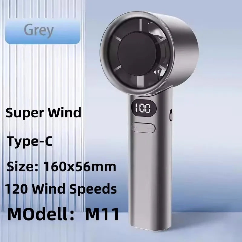 MyHeadcool 8000mAh USB Hanging Neck Fan Portable Bladeless Mini Rechargeable Mute LED Digital Display Electric Air Cooler Handheld