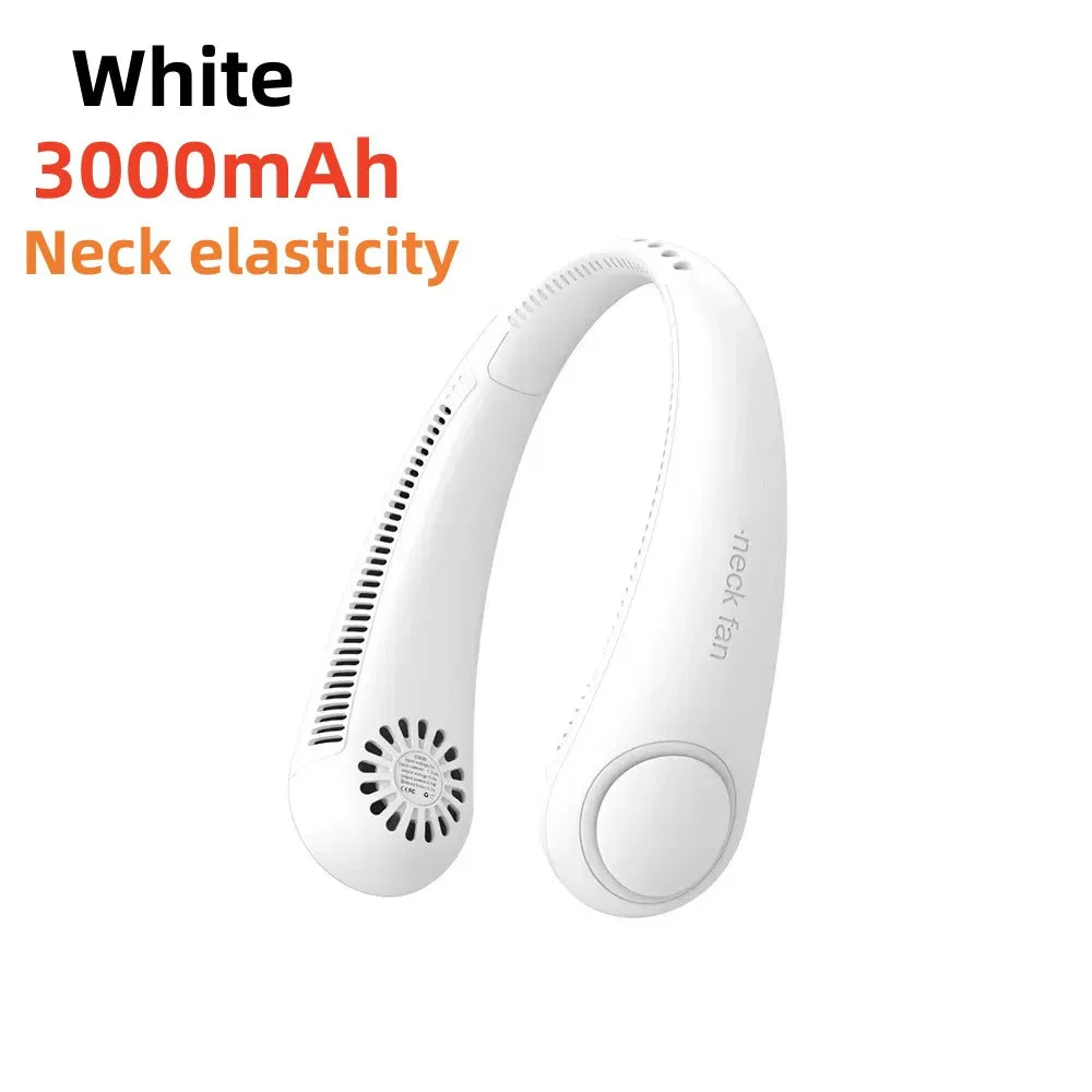 MyHeadcool 8000mAh USB Hanging Neck Fan Portable Bladeless Mini Rechargeable Mute LED Digital Display Electric Air Cooler Handheld
