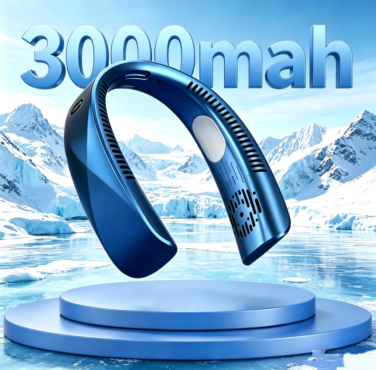 MyHeadcool 8000mAh USB Hanging Neck Fan Portable Bladeless Mini Rechargeable Mute LED Digital Display Electric Air Cooler Handheld