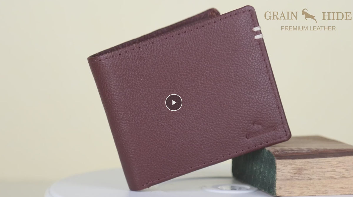 Men's Wallet | Full Grain Natural Leather Café Mocha Bi-fold Wallet- Brown
